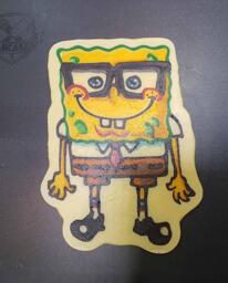 Spongebob Squarepants Wearing Glasses Pancake Art