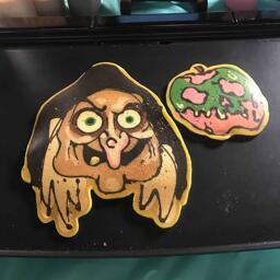 Witch and Poison Apple Pancake Art