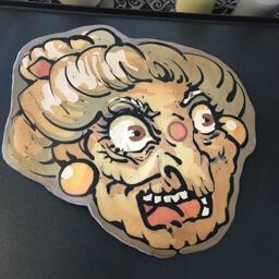 Surprised Old Lady Pancake Art