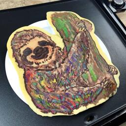 Rainbow Sloth Pancake Art