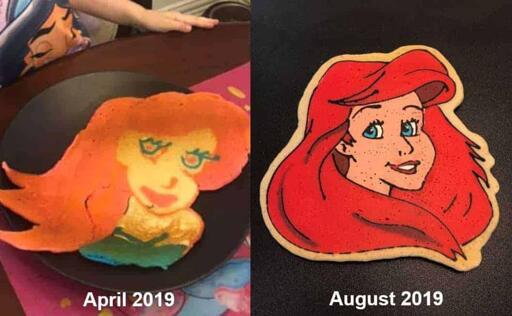 Ariel Before After Pancake Art