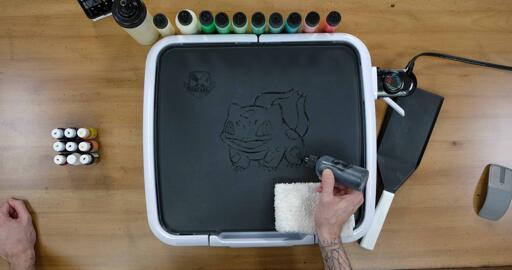 Bulbasaur pancake art step 1.3: Add the markings and other details on Bulbasaur's body.