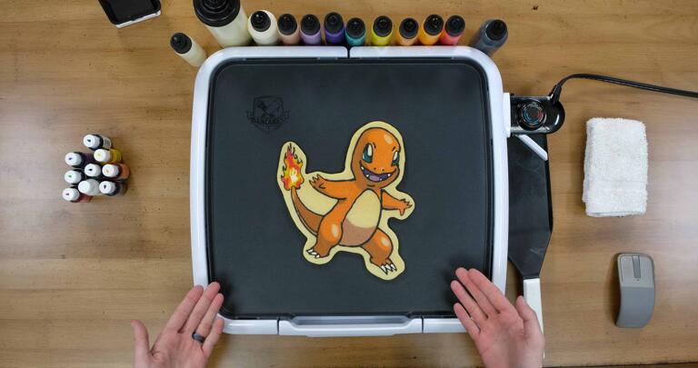Charmander Pancake Art step 10.3: ...And reveal your pokemon pancake masterpiece! Let this charming Charmander cook on its other side for a moment, then remember to turn off your griddle.