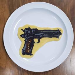 Handgun Pancake Art