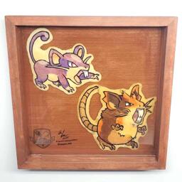 Pokemon Rattata and Raticate Preserved Pancake Art