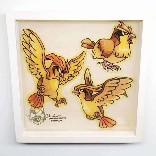 Pokemon Pidgey, Pidgeot, Pidgeotto Preserved Pancake Art