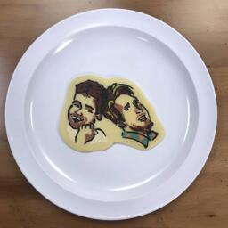 Pancake art of Ian and Shane from Smosh