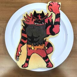 Pancake Art of Incineroar The Fire/Dark Pokemon
