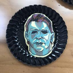 Pancake art of Michael Meyers from Halloween