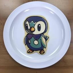 Pancake art of Piplup, the baby penguin pokemon from the pokemon franchise