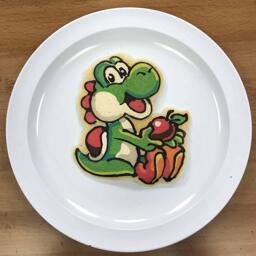 Pancake Art of Yoshi from Super Mario Bros