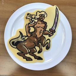 Pancake art of a Centaur