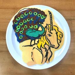 Peacock and Unicorn Pancake Art