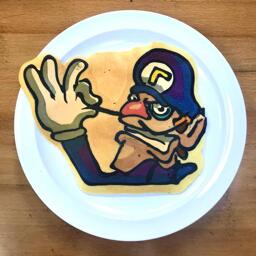 Waluigi Pancake Art