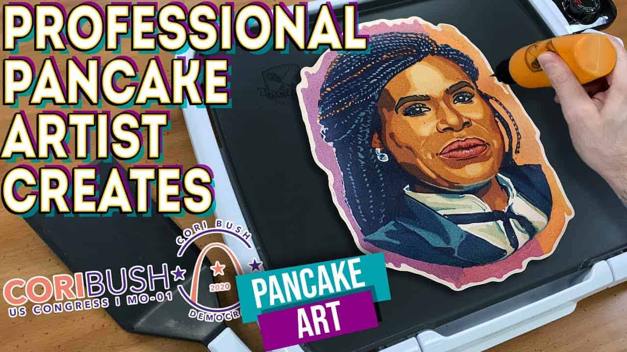Professional Pancake Artist Creates - Cori Bush Pancake Art