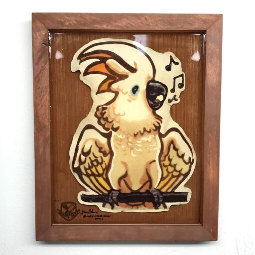 Cockatoo preserved pancake art